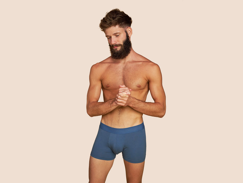 Pétrone boxer coton bio bleu céruléen homme#couleur_bleu-céruléen