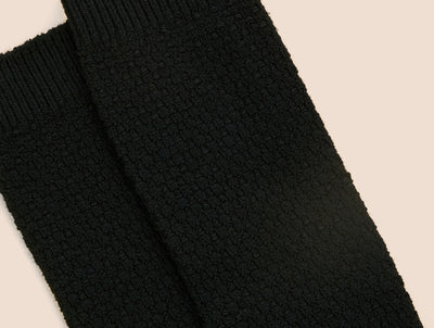 Pétrone chaussettes gaufrées noir homme#couleur_noir