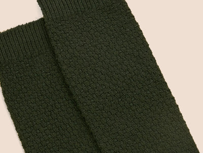 Pétrone chaussettes gaufrées vert kaki homme#couleur_vert-kaki