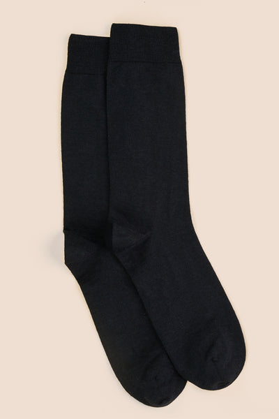 Pétrone chaussettes laine mérinos noir homme