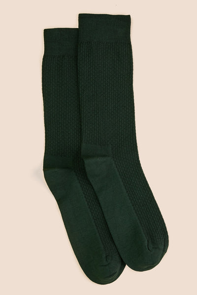 Pétrone chaussettes nid d'abeille fil d'Ecosse vert bouteille homme