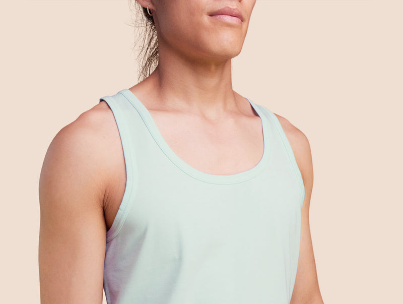 Pétrone débardeur marcel coton pima micromodal bleu ciel homme#couleur_bleu-ciel