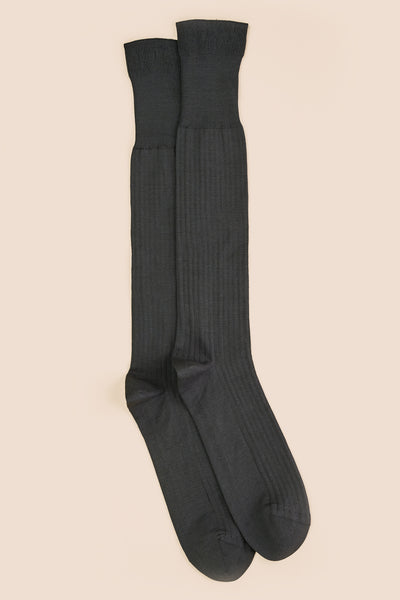 Pétrone mi-bas fil d’Écosse gris homme