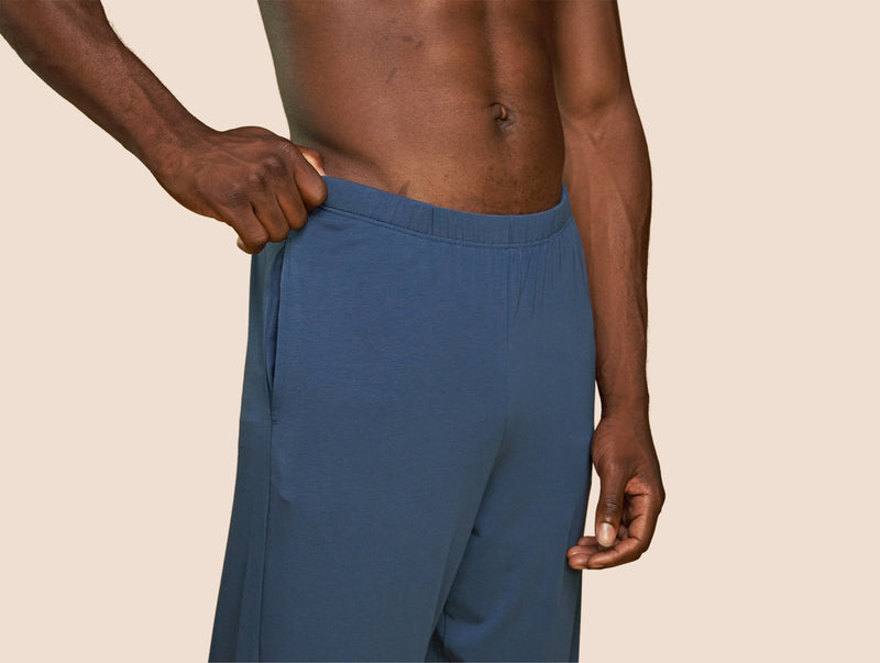 Pétrone pantalon de pyjama coton pima micromodal bleu céruléen homme#couleur_bleu-céruléen