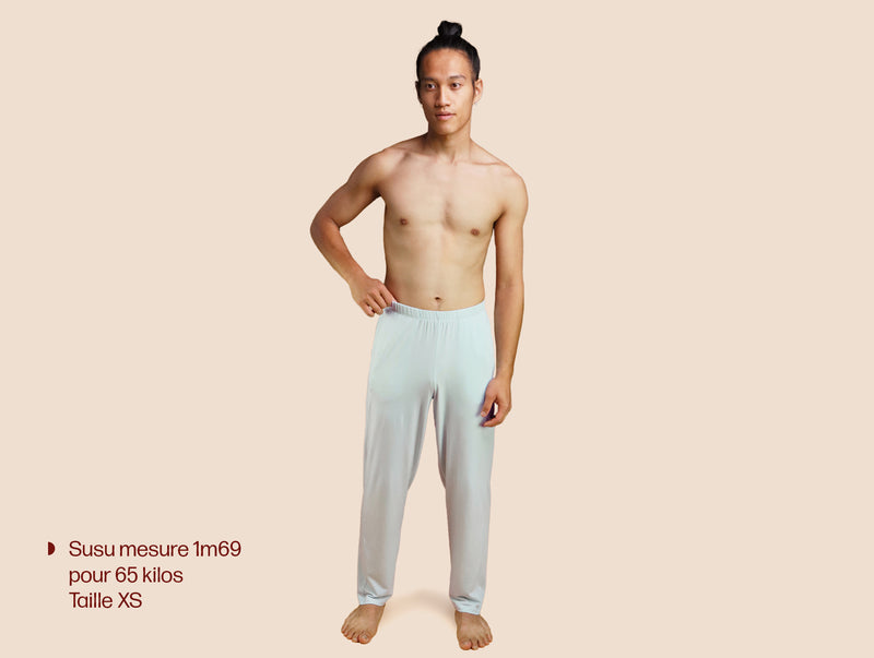 Pétrone pantalon de pyjama coton pima micromodal bleu ciel homme#couleur_bleu-ciel