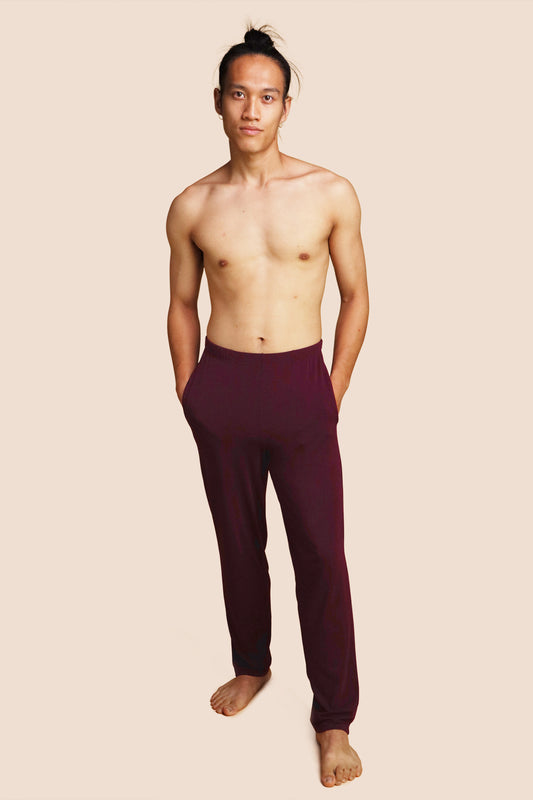 Pétrone pantalon de pyjama coton pima micromodal lie de vin homme