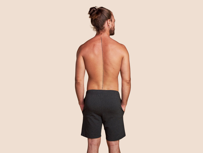 Pétrone short de pyjama coton pima micromodal gris anthracite homme#couleur_gris-anthracite