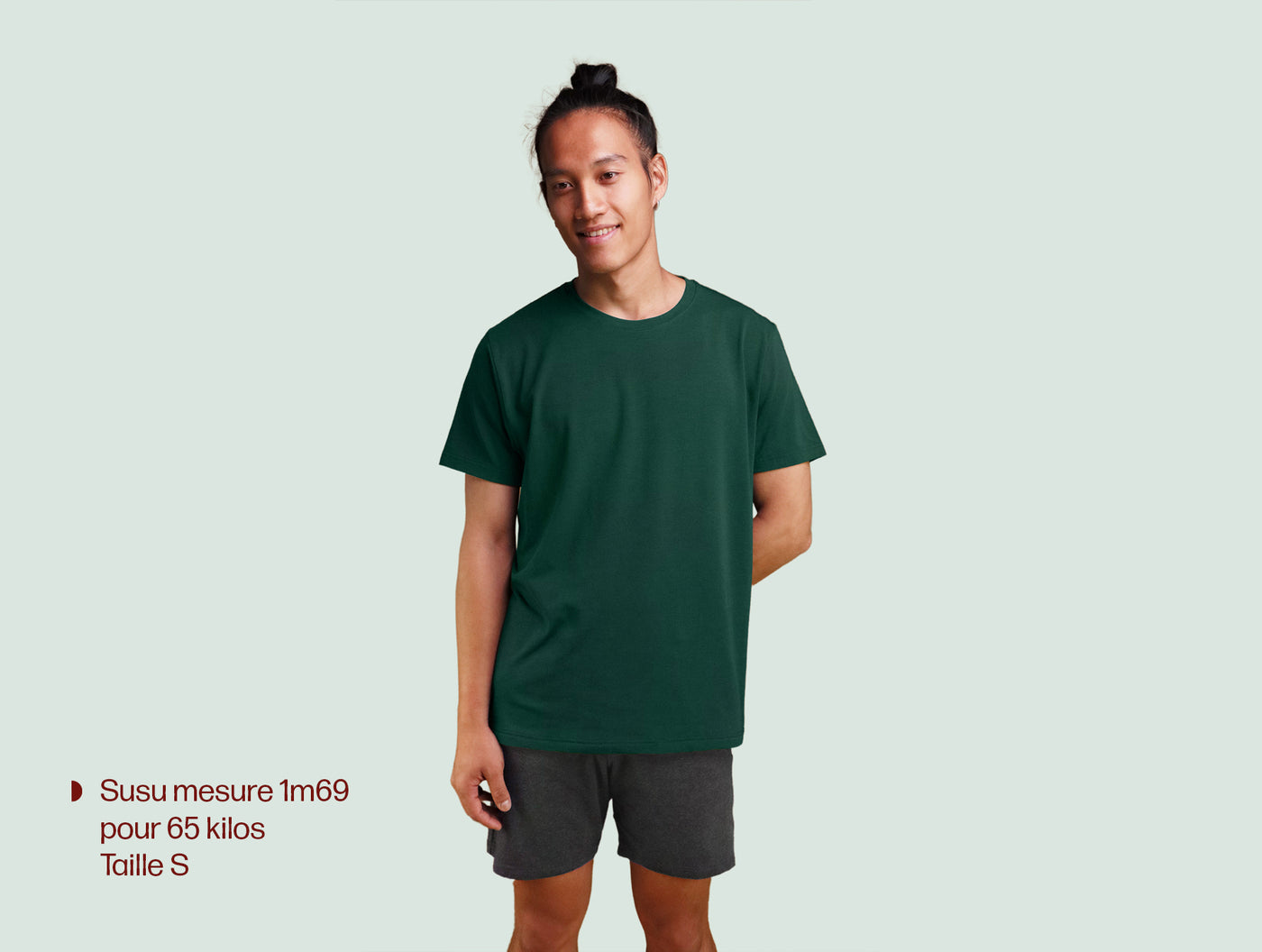 Pétrone T-shirt manches courtes coton pima micromodal vert bouteille homme#couleur_vert-bouteille