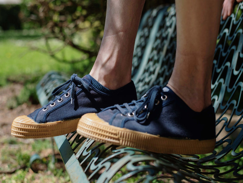 Petrone-socquettes-basses-coton-lin-homme-bleu-marine-portees homme#couleur_bleu-marine