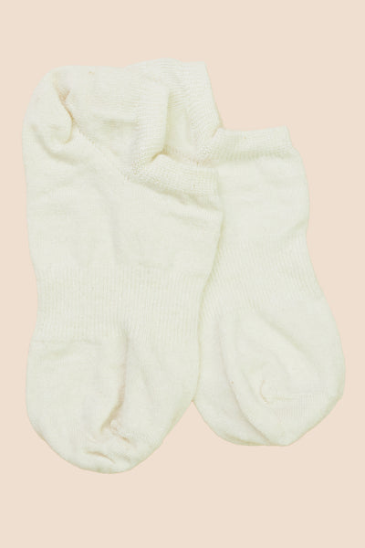 Pétrone chaussettes invisibles lin coton blanc crème pour hommes