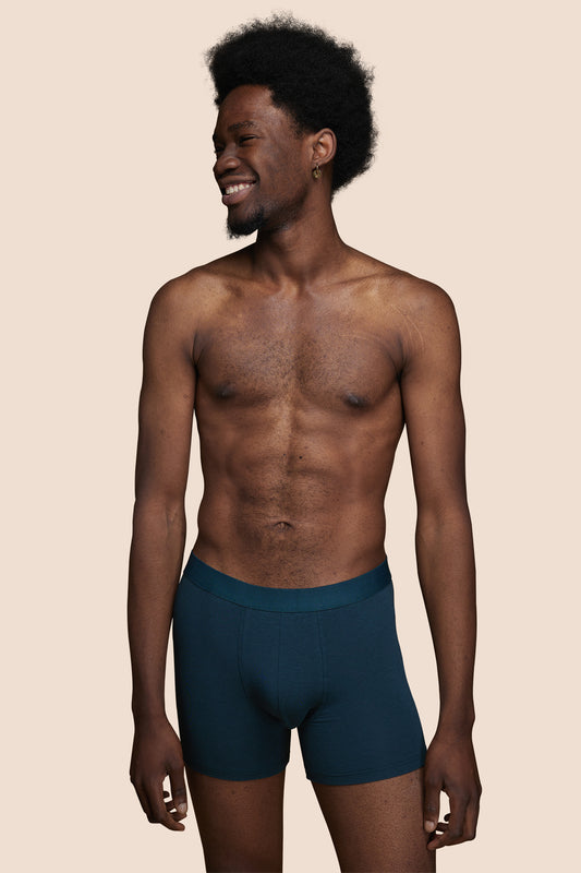 Pétrone boxer confort coton biologique tencel bleu pétrole homme