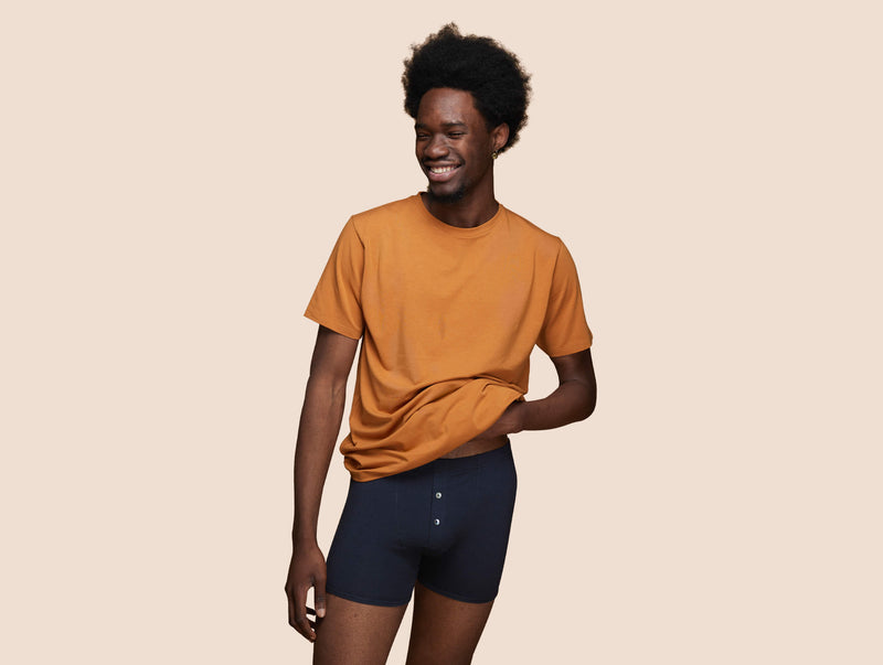 Pétrone boxer héritage coton biologique tencel bleu marine homme#couleur_bleu-marine