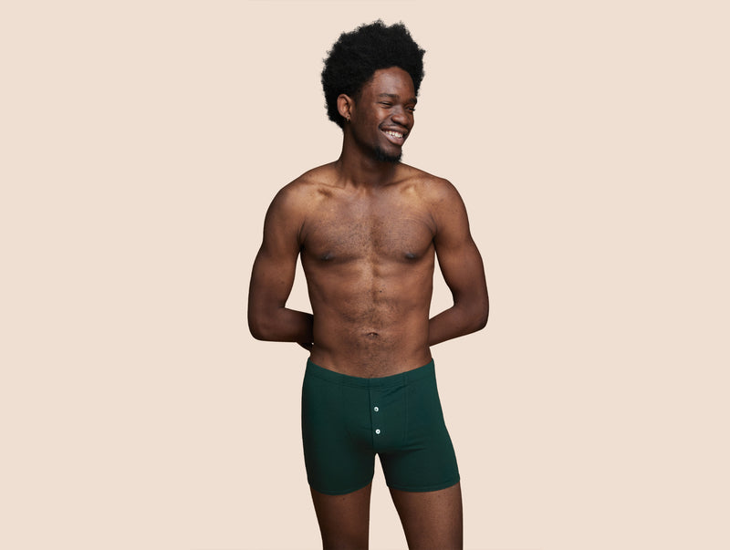 Pétrone boxer héritage coton biologique tencel vert bouteille homme#couleur_vert-bouteille