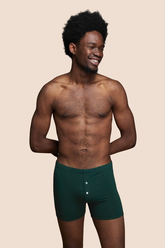 Pétrone boxer héritage coton biologique tencel vert bouteille homme