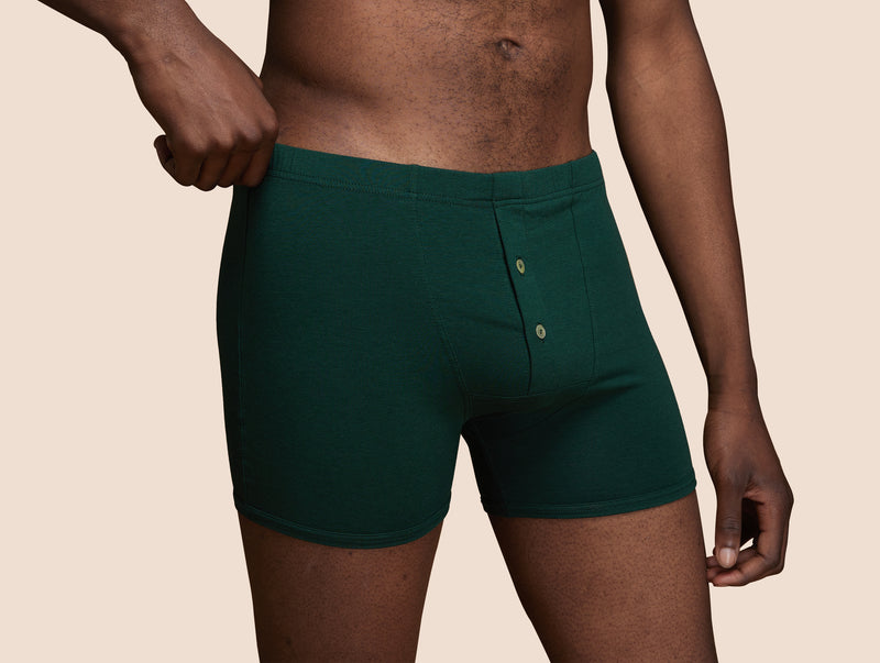 Pétrone boxer héritage coton biologique tencel vert bouteille homme#couleur_vert-bouteille