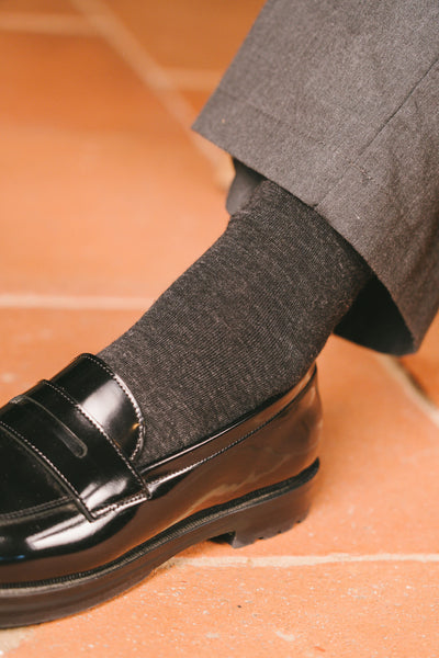 Pétrone chaussettes laine mérinos gris anthracite femme#couleur_gris-anthracite-chiné