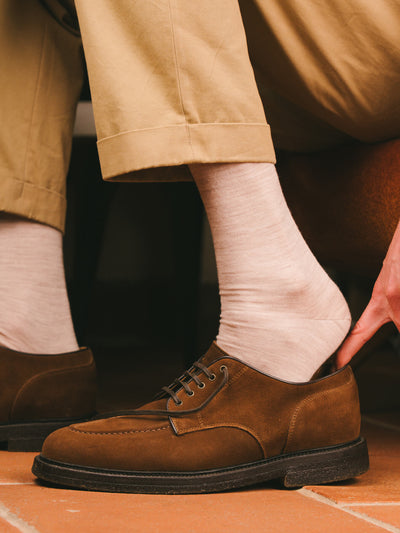 Pétrone chaussettes laine mérinos beige chiné homme#couleur_beige-chiné