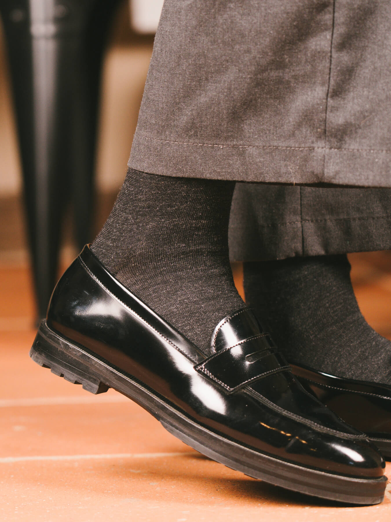 Pétrone chaussettes laine mérinos gris anthracite femme#couleur_gris-anthracite-chiné