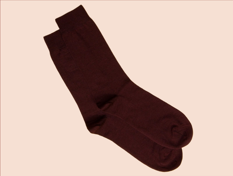 Pétrone chaussettes laine mérinos bordeaux foncé homme#couleur_bordeaux-foncé