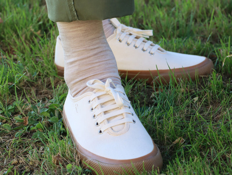 Pétrone chaussettes laine mérinos beige chiné homme#couleur_beige-chiné