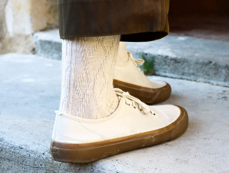 Pétrone chaussettes laine mérinos  épaisse maille irlandaise beige homme#couleur_beige