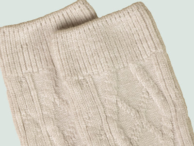 Pétrone chaussettes laine mérinos  épaisse maille irlandaise beige homme#couleur_beige