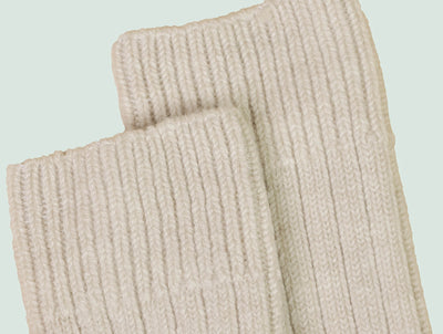 Pétrone chaussettes laine mérinos  épaisse maille cotelées beige homme#couleur_beige