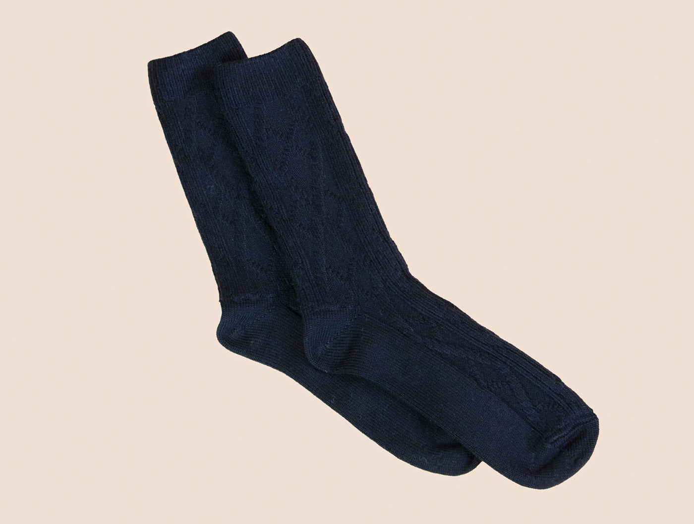 Pétrone chaussettes laine mérinos  épaisse maille irlandaise bleu marine homme#couleur_bleu-marine