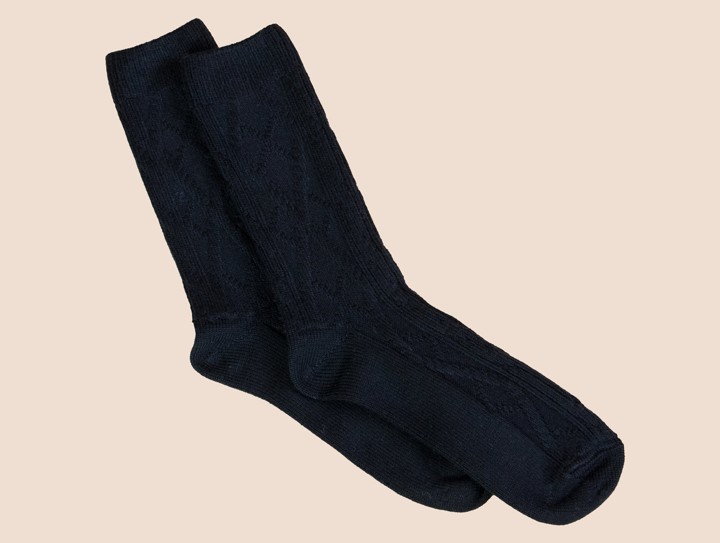 Pétrone chaussettes laine mérinos  épaisse maille irlandaise noir homme#couleur_noir