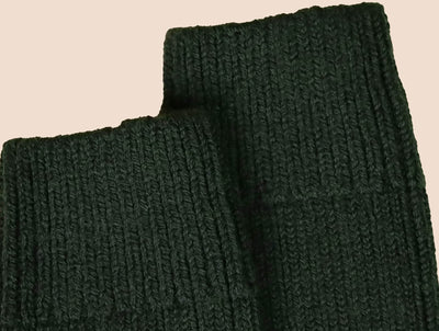 Pétrone chaussettes laine mérinos  épaisse maille cotelées vert homme#couleur_vert