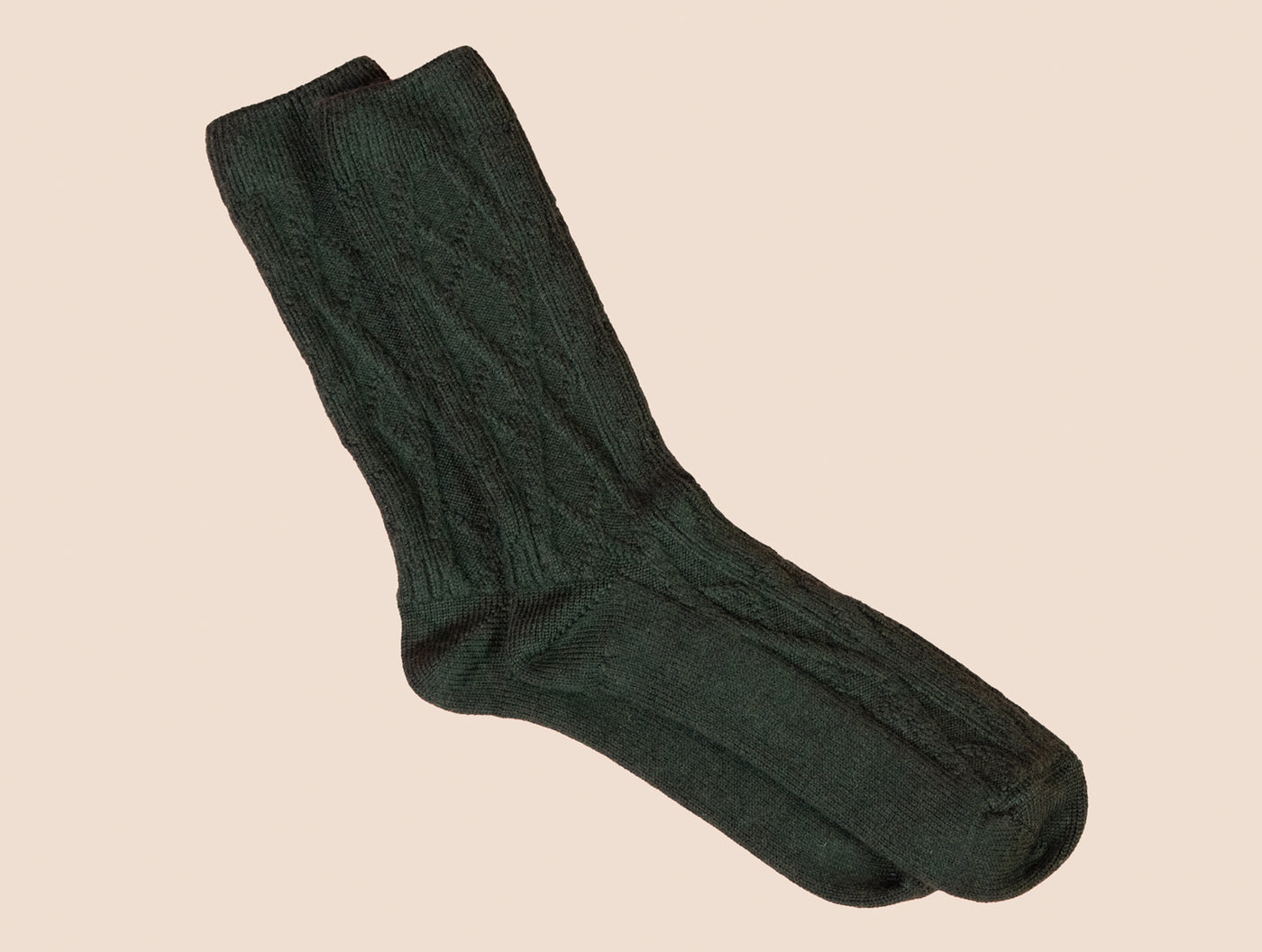 Pétrone chaussettes laine mérinos  épaisse maille irlandaise vert homme#couleur_vert