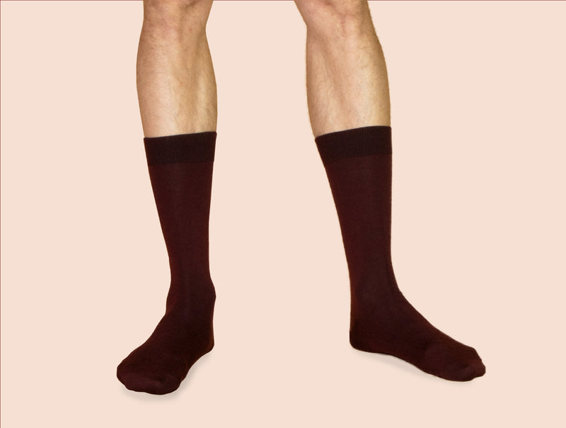 Pétrone chaussettes laine mérinos bordeaux foncé homme#couleur_bordeaux-foncé