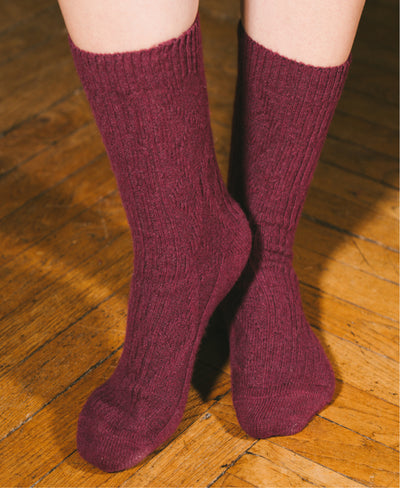 Chaussettes épaisses laine mérinos - maille irlandaise