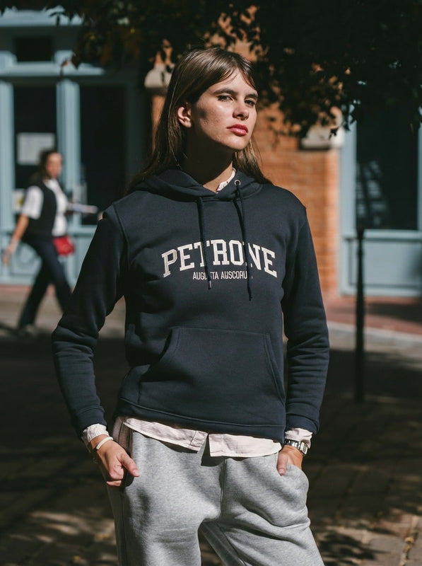 Pétrone sweat capuche hoodie homme Tencel coton bio bleu marine #couleur_bleu-marine