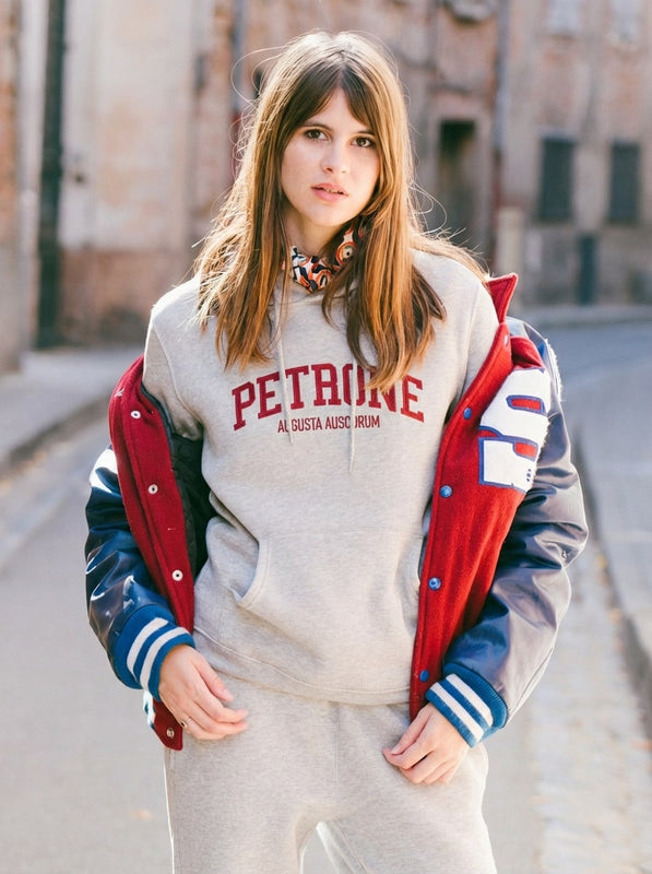 Pétrone sweat capuche hoodie homme Tencel coton bio gris chiné clair #couleur_gris-chiné-clair