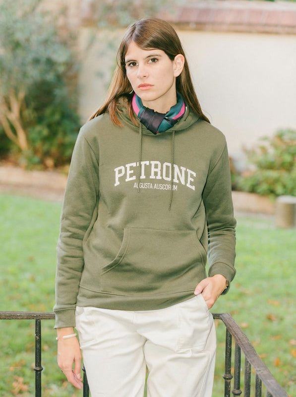 Pétrone sweat capuche hoodie homme Tencel coton bio vert kaki homme#couleur_vert-kaki