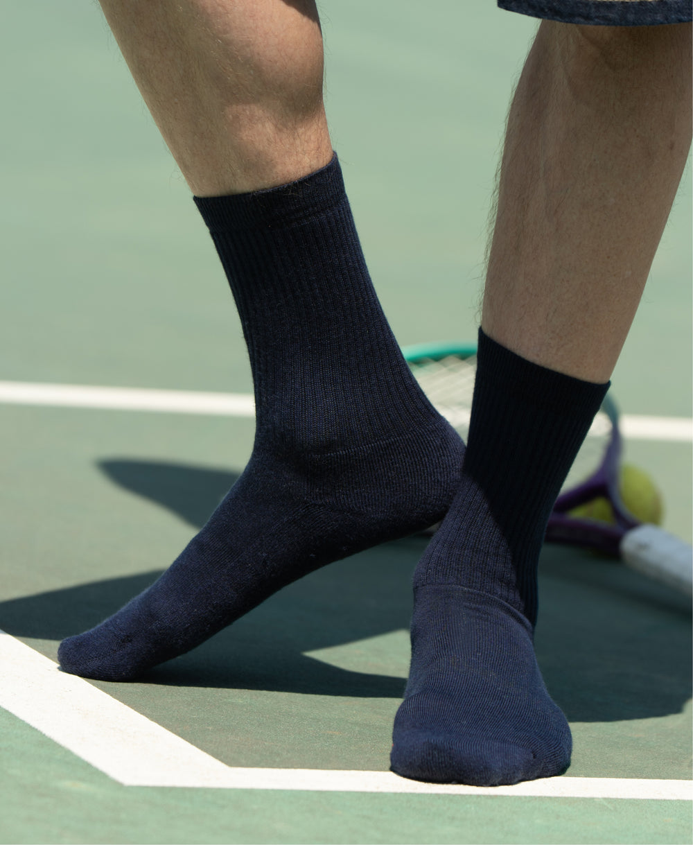Chaussettes de tennis unies hautes - 2è génération
