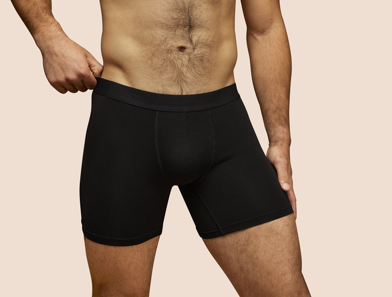 Pétrone boxer sport long tencel noir homme#couleur_noir