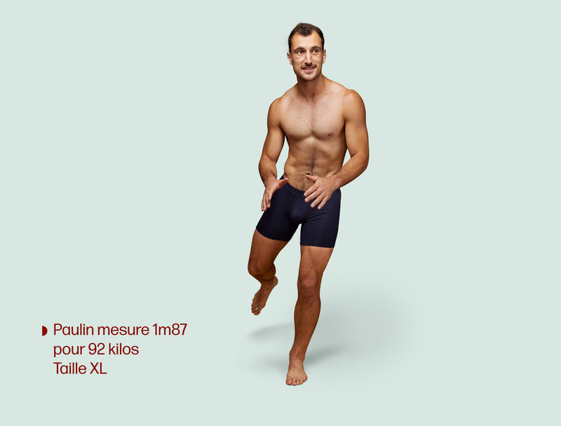 Pétrone boxer sport long tencel bleu marine homme#couleur_bleu-marine