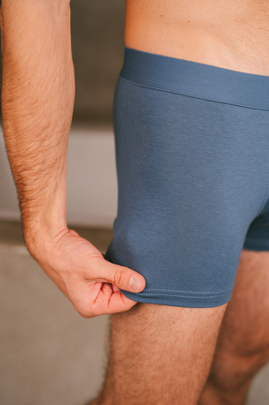 Pétrone boxer confort coton biologique Tencel Lyocell bleu céruléen homme#couleur_bleu-céruléen