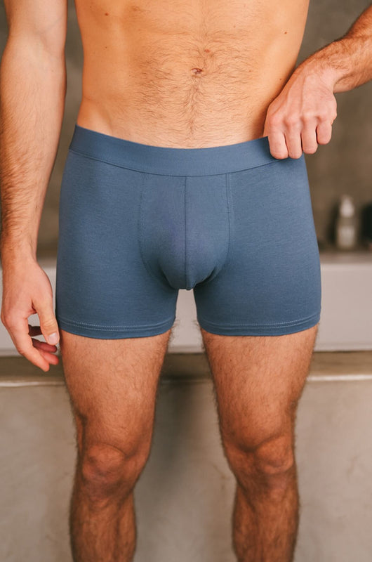 Pétrone boxer confort coton biologique Tencel Lyocell bleu céruléen homme