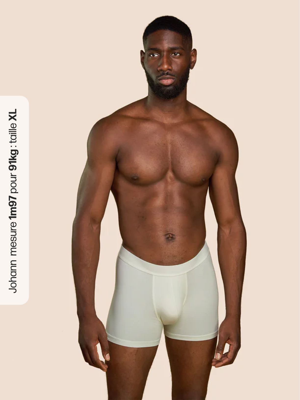 Pétrone boxer confort coton biologique tencel blanc crème homme#couleur_blanc-crème