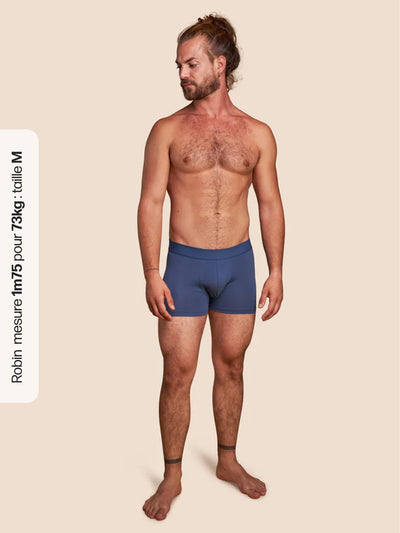 Pétrone boxer confort coton biologique tencel bleu céruléen homme#couleur_bleu-céruléen