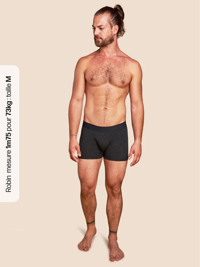 Pétrone boxer confort coton biologique tencel gris anthracite homme#couleur_gris-anthracite