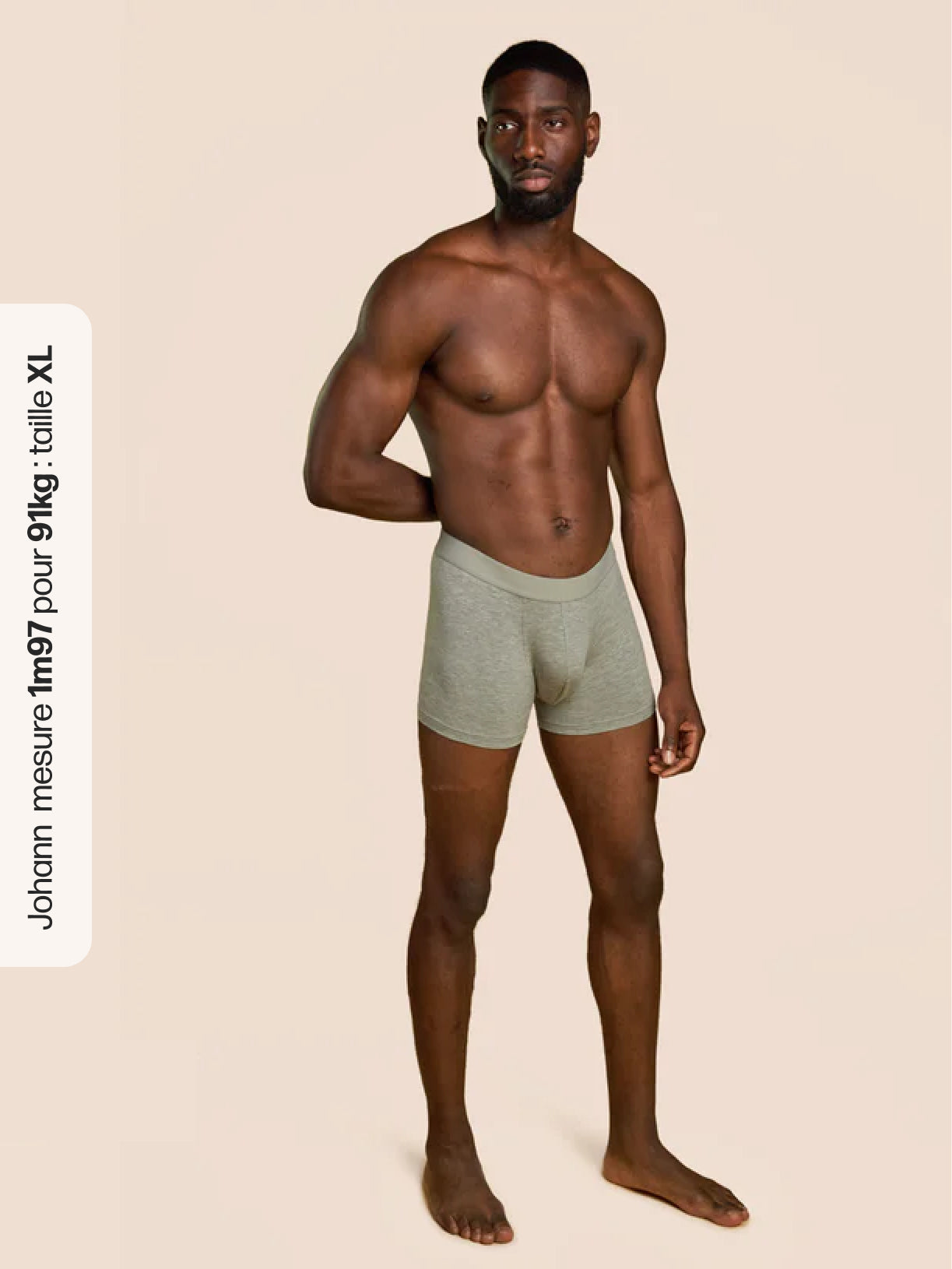 Pétrone boxer confort coton biologique tencel gris chiné clair homme#couleur_gris-chiné-clair