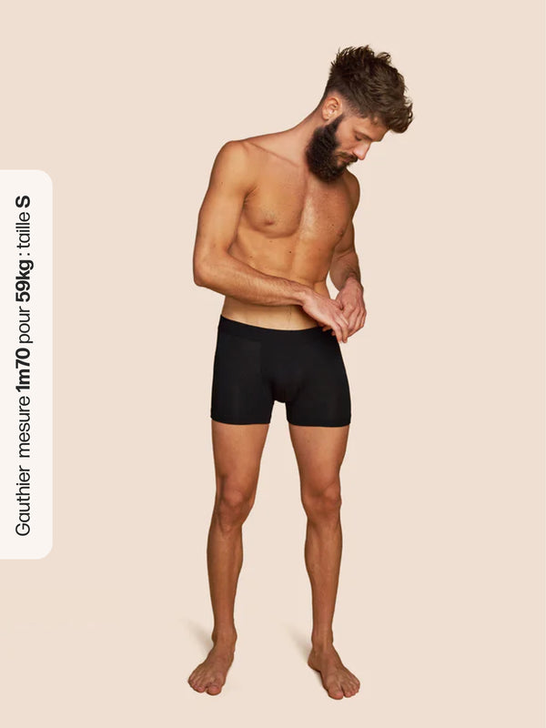 Pétrone boxer confort coton biologique tencel noir homme#couleur_noir