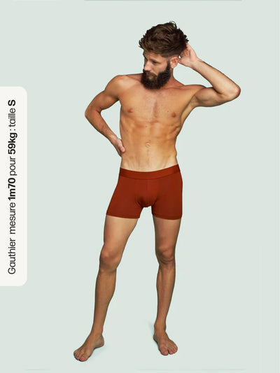 Pétrone boxer confort coton biologique tencel rouille homme#couleur_rouille