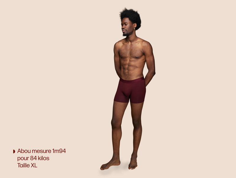Pétrone boxer confort coton biologique tencel bordeaux foncé homme#couleur_bordeaux-foncé
