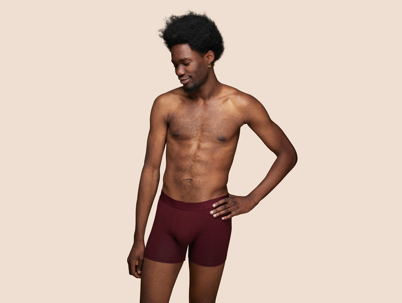 Pétrone boxer confort coton biologique tencel bordeaux foncé homme#couleur_bordeaux-foncé