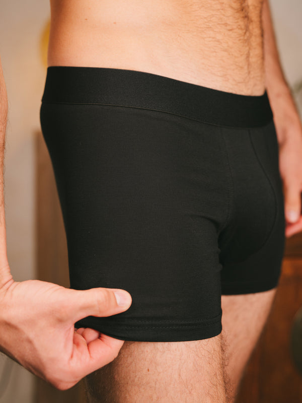 Pétrone boxer confort coton biologique Tencel Lyocell noir homme#couleur_noir